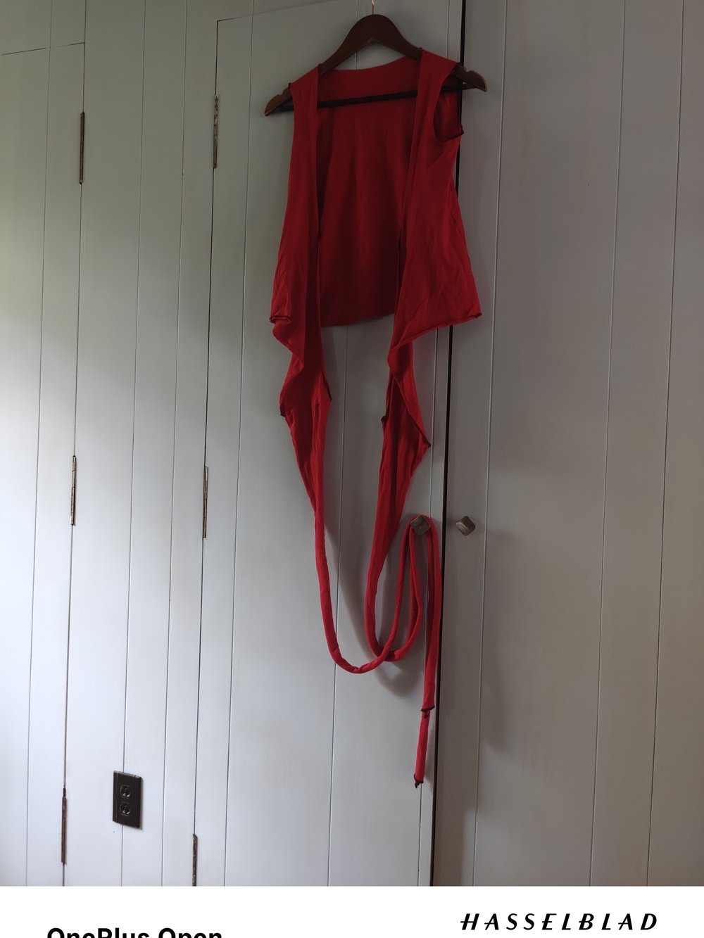 Handmade Red Draped Wrap Vest